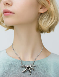 Givenchy Vintage Silver Starfish Pendant Necklace