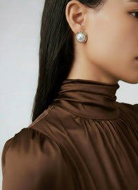 Nina Ricci Vintage Pearl Dome Clip-On Earrings