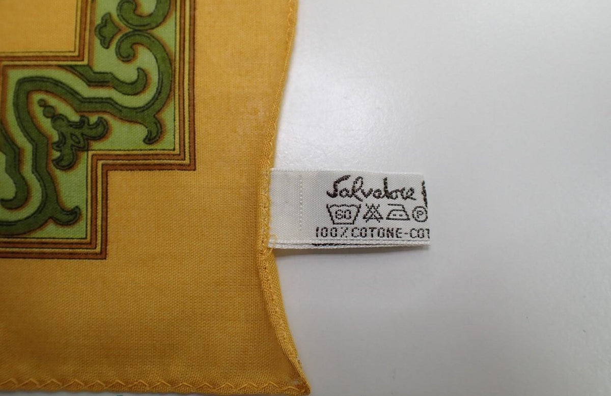 Vintage Salvatore Ferragamo Cotton Scarf – Exotic Animal & Fruit Print