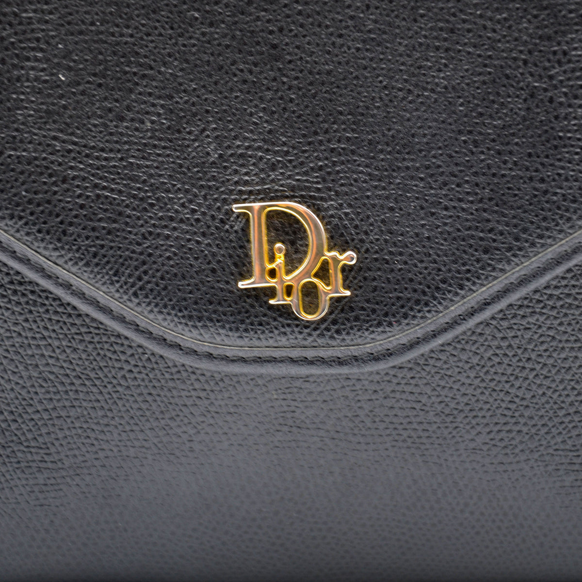 Pochette Dior cuir grainé noir vintage