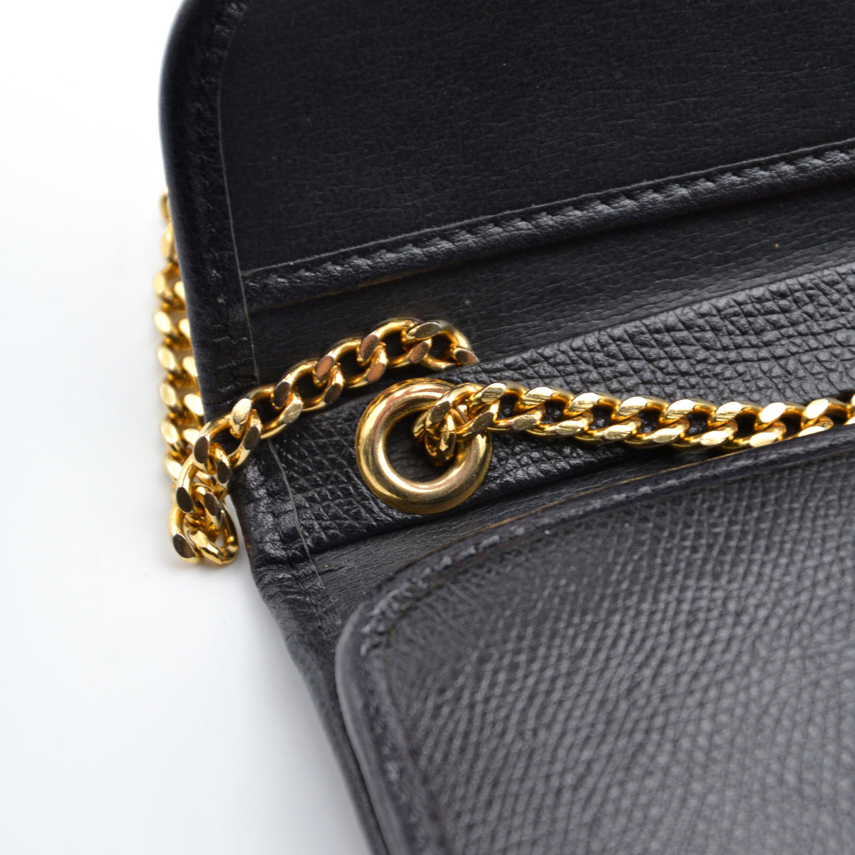 Pochette Dior cuir grainé noir vintage