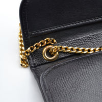 Pochette Dior cuir grainé noir vintage