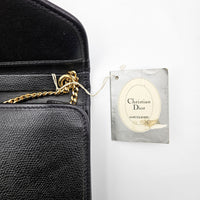 Pochette Dior cuir grainé noir vintage