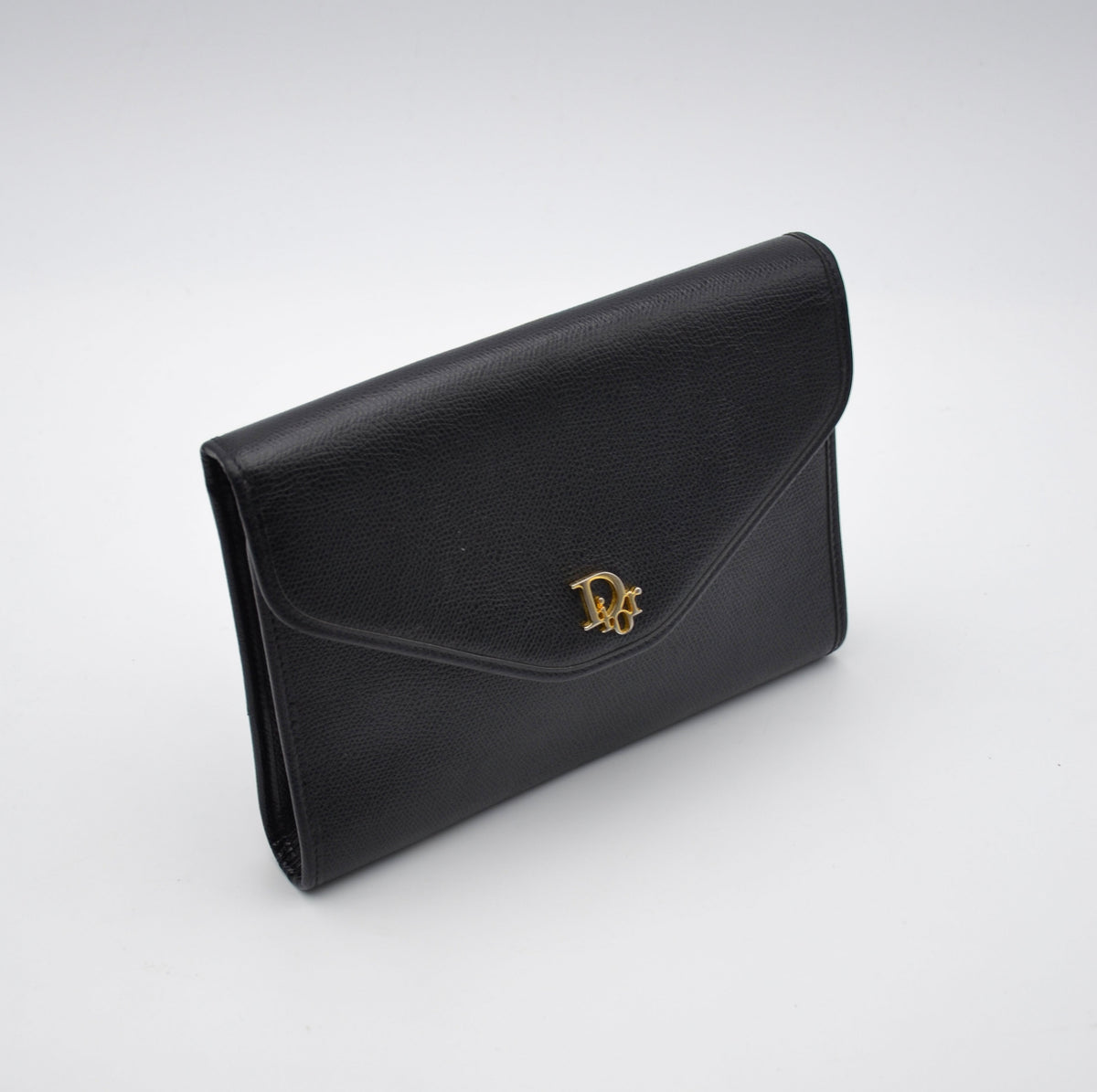 Pochette Dior cuir grainé noir vintage