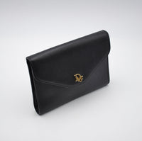 Pochette Dior cuir grainé noir vintage