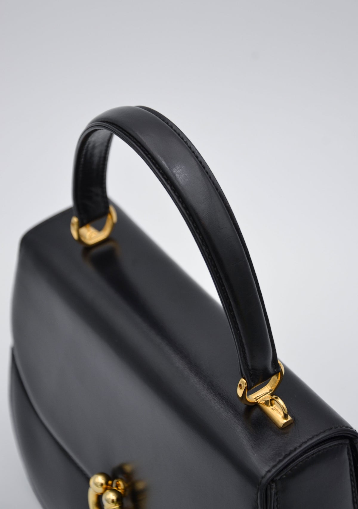 Sac Gucci vintage en cuir box noir