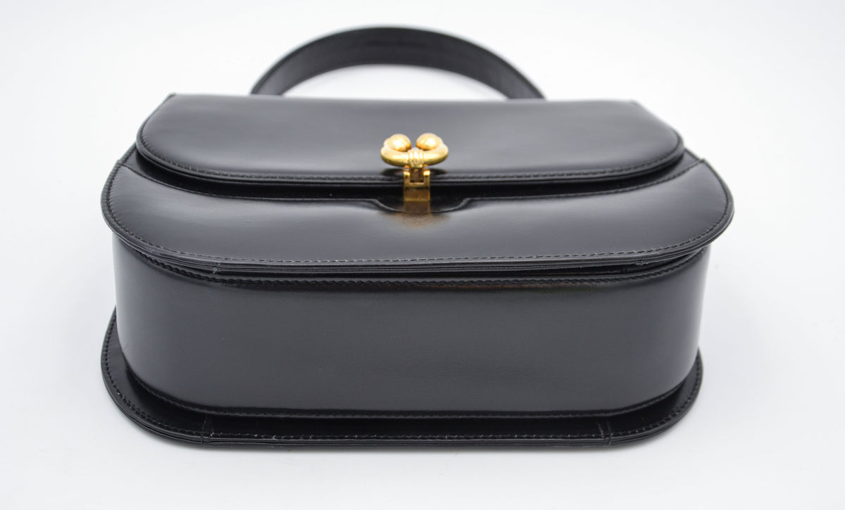 Sac Gucci vintage en cuir box noir