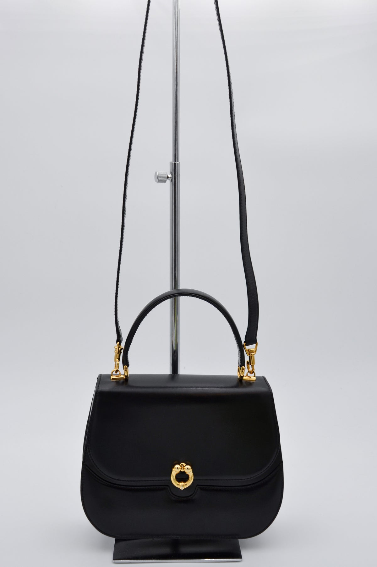 Sac Gucci vintage en cuir box noir