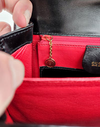 Sac Gucci vintage en cuir box noir