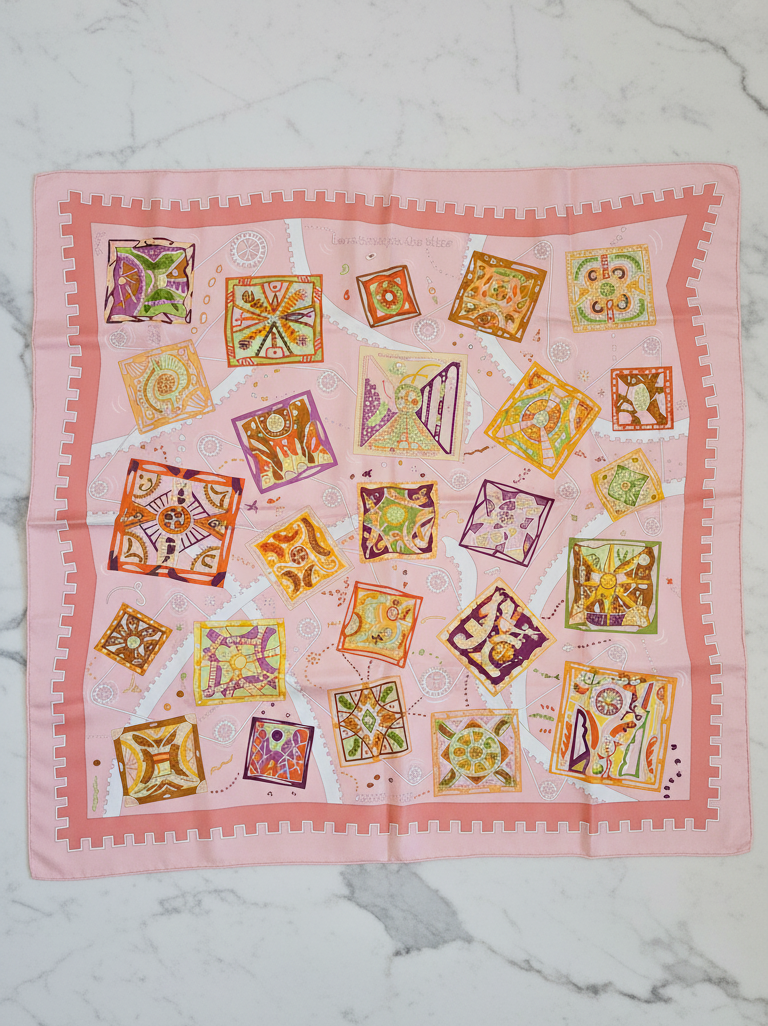 Hermès Carré 90 "La mécanique des idées " Silk Scarf