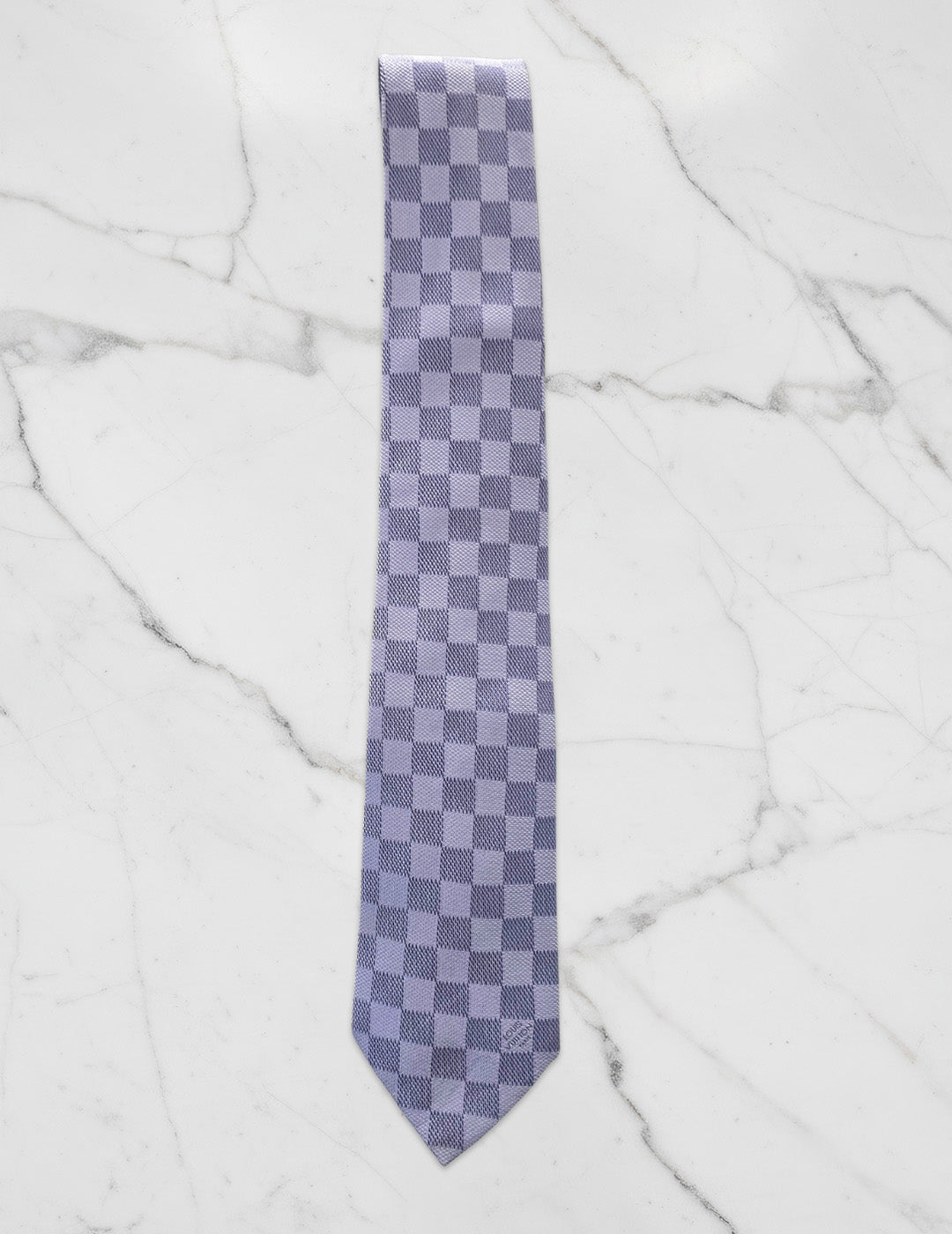 Louis Vuitton Silk Tie Light Blue Damier