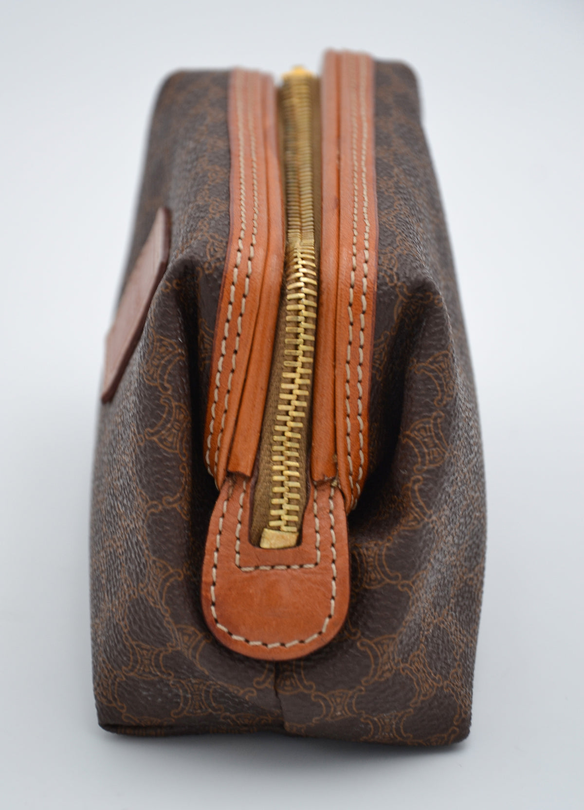 Trousse Céline vintage en toile enduite Macadam