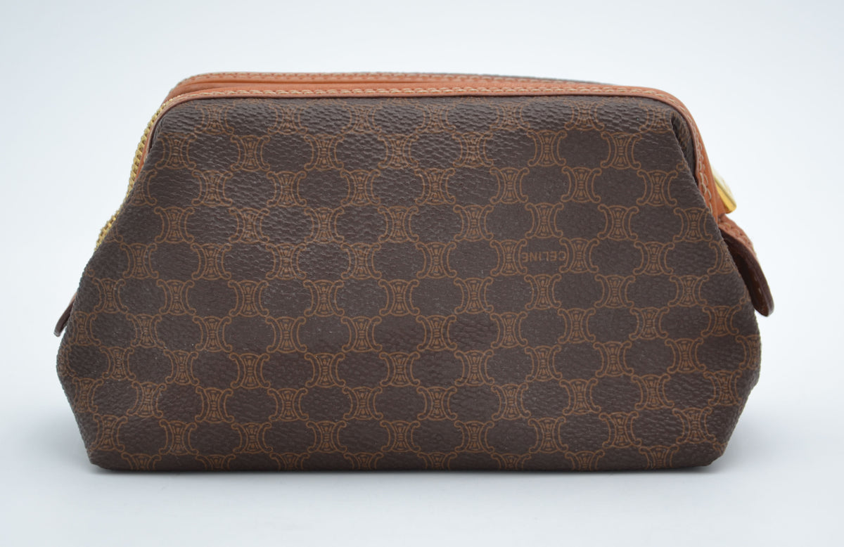 Trousse Céline vintage en toile enduite Macadam