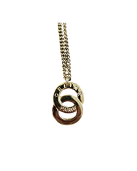Vintage Céline Gold-Plated Double hoop Logo Necklace