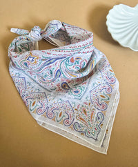 Yves Saint Laurent Vintage Paisley Cotton Bandana Scarf
