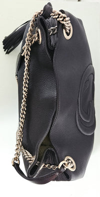 Sac à bandoulière en cuir noir Gucci Soho