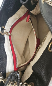 Sac à bandoulière en cuir noir Gucci Soho