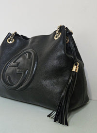 Sac à bandoulière en cuir noir Gucci Soho