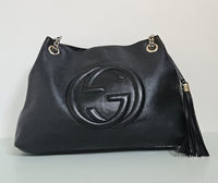 Sac à bandoulière en cuir noir Gucci Soho