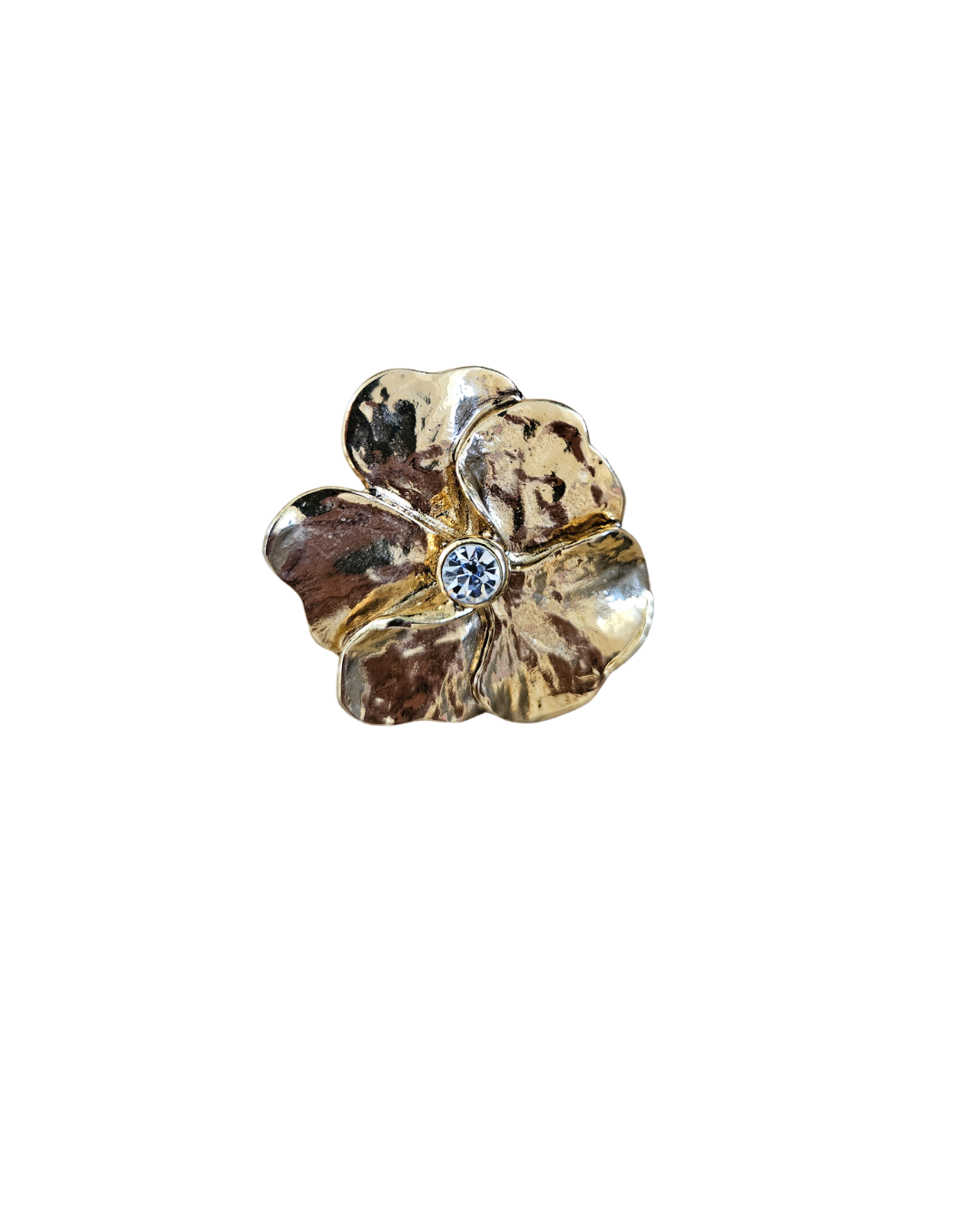 YSL Gold-Plated Flower Brooch