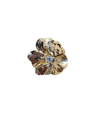 YSL Gold-Plated Flower Brooch