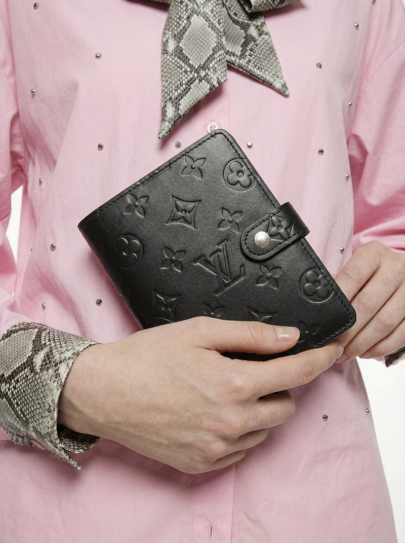 Agenda PM Louis Vuitton Cuir Mat Monogramme Noir Anthracite