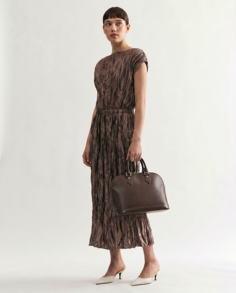 Louis Vuitton Alma Cuir Épi Chocolat