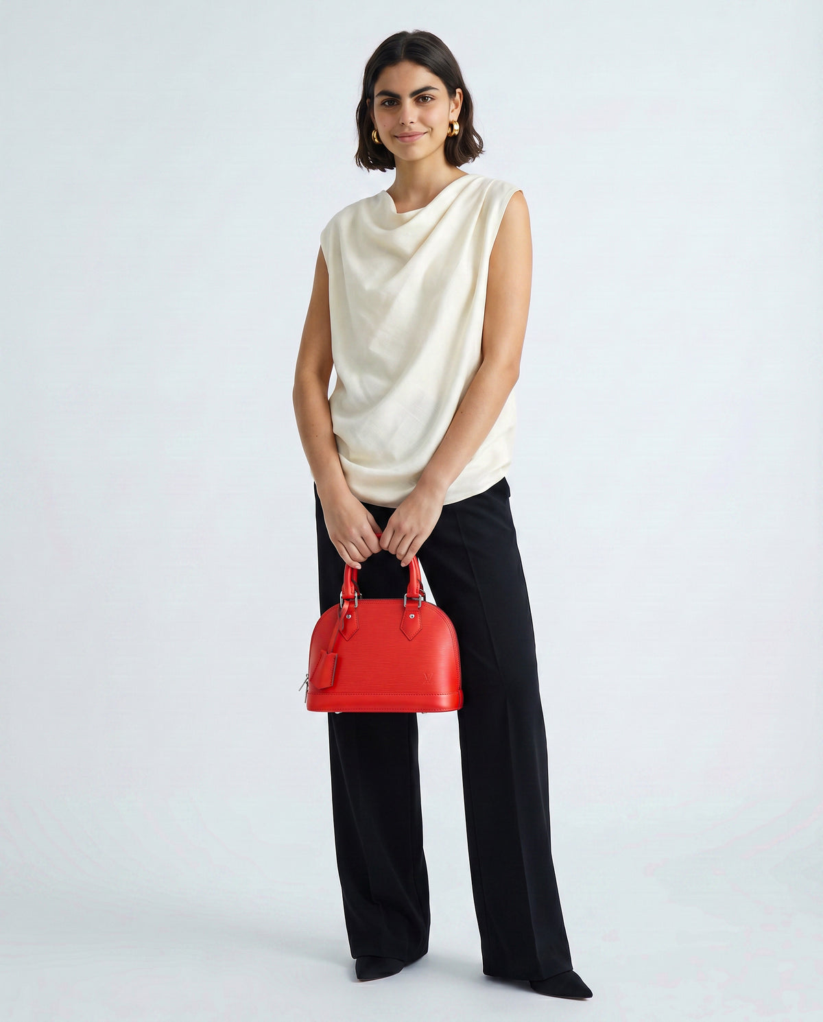 Louis Vuitton Alma BB Cuir Épi Coquelicot