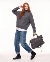 Balenciaga City Metallic Edge gris foncé