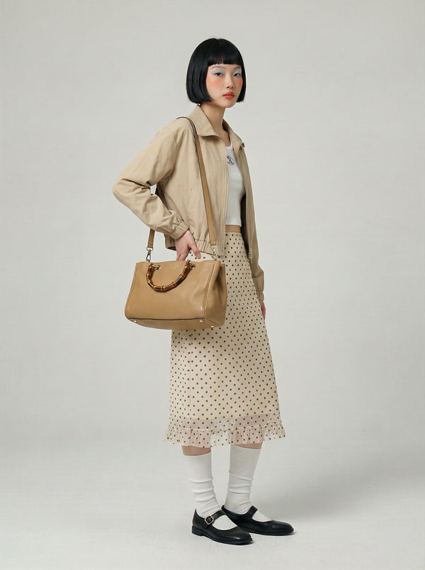 Shopper Gucci Bamboo Cuir Grainé