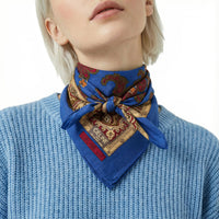 Foulard Vintage Céline À Motif Cachemire Rouge Et Or