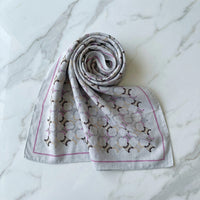 Foulard Bandana Céline Vintage Motif Triomphe mauve
