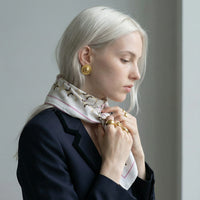 Foulard Bandana Céline Vintage Motif Triomphe mauve