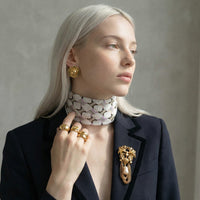 Foulard Bandana Céline Vintage Motif Triomphe mauve