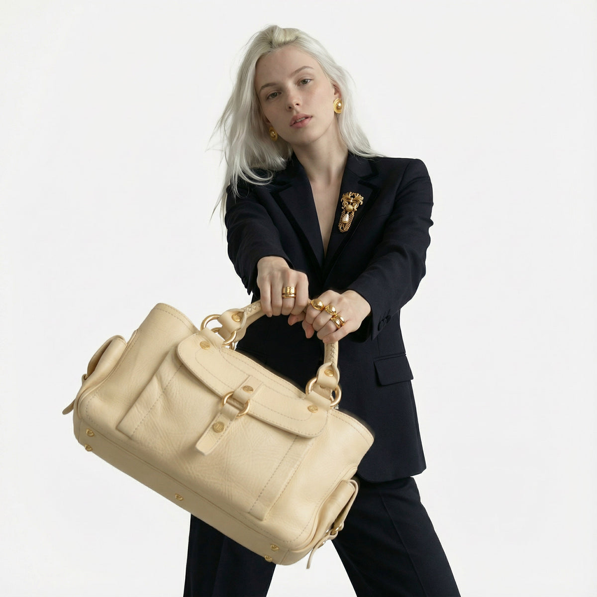 Sac Céline Boogie en Cuir Beige