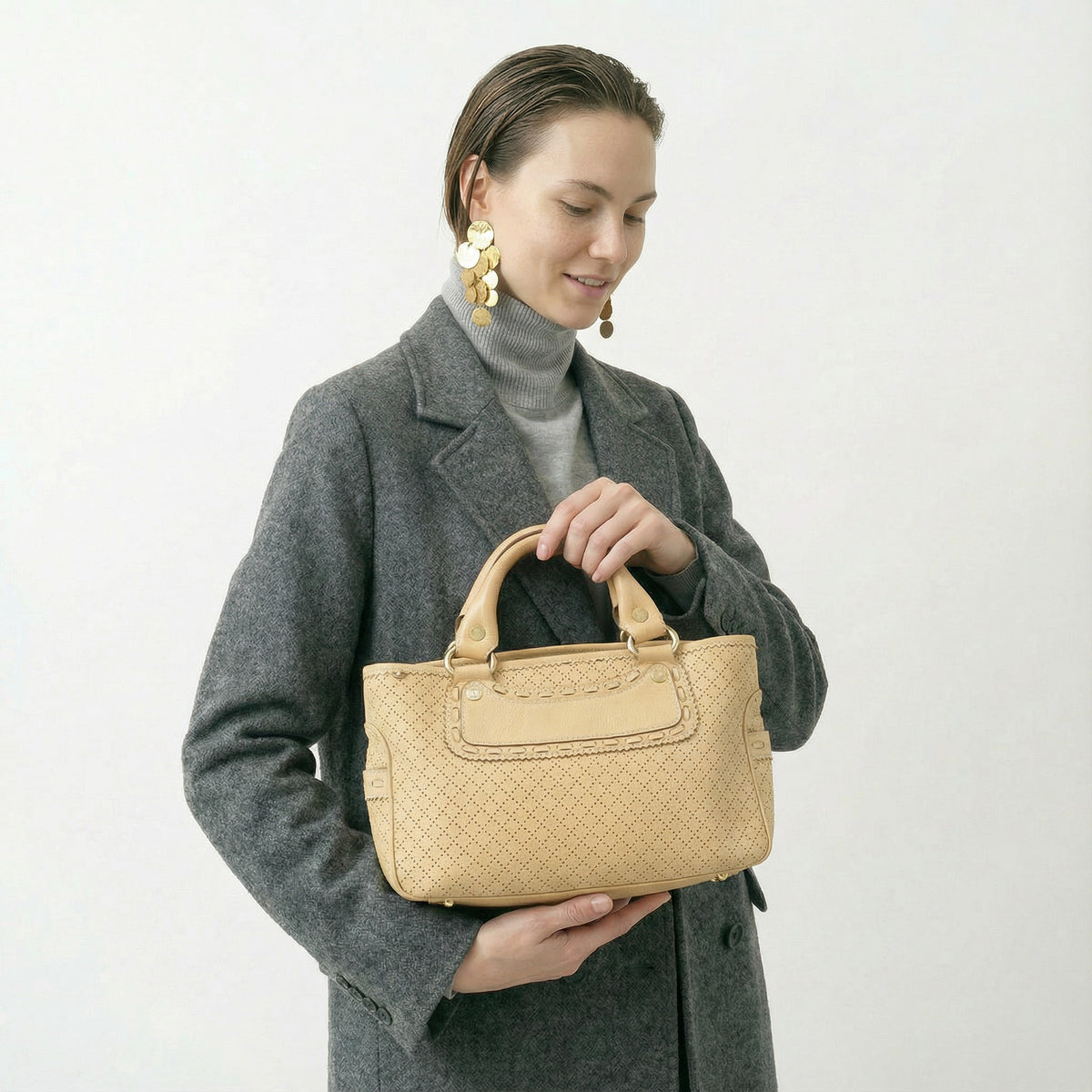 Sac Céline Boogie en Cuir Perforé