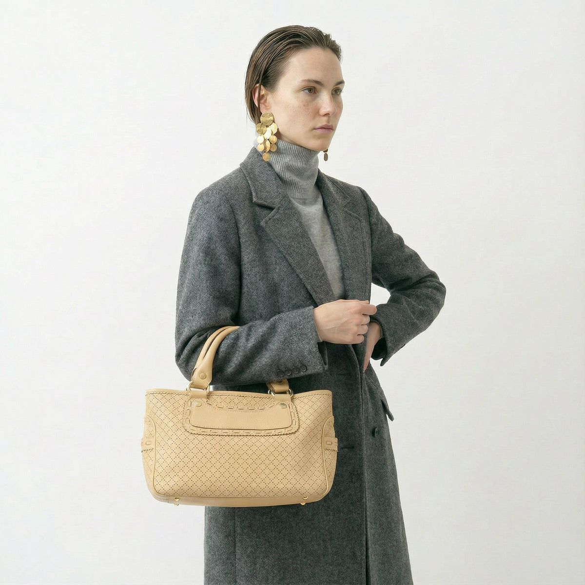 Sac Céline Boogie en Cuir Perforé