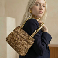 Sac Bottega Veneta Vintage Crin Léopard