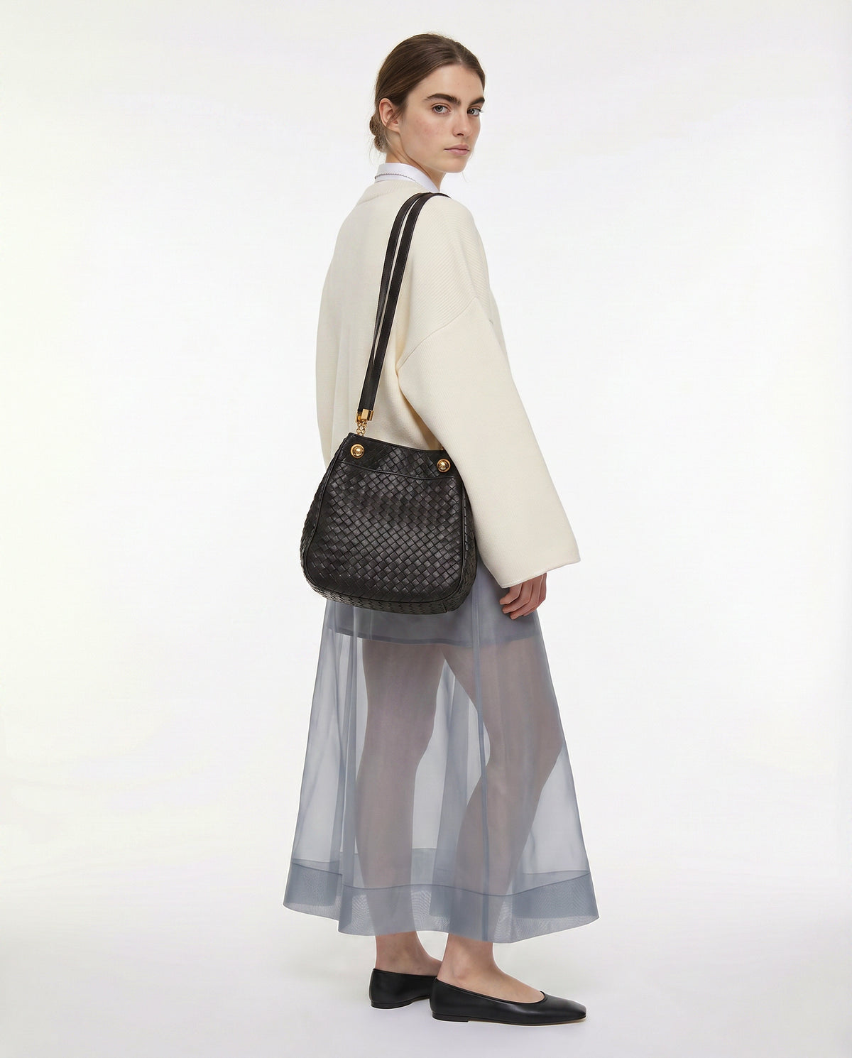 Sac Bottega Veneta Intrecciato noir vintage