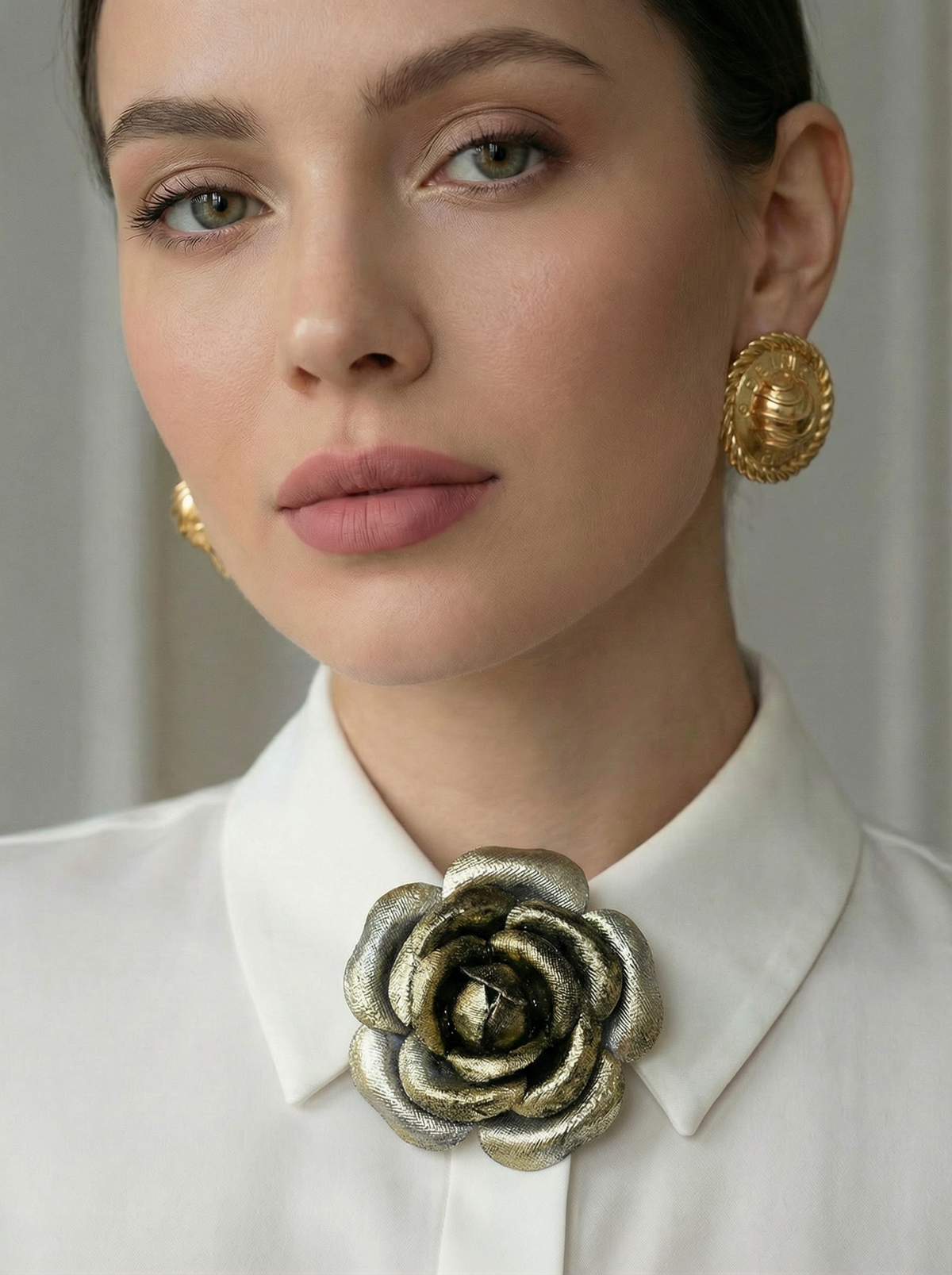 Broche Glamour Camélia Or'