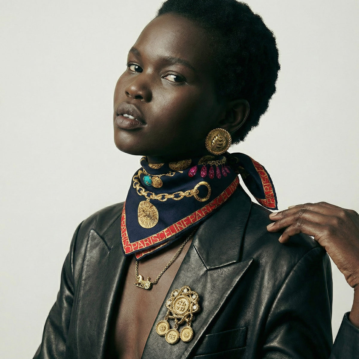 Bandana Céline Vintage Motif Joaillerie