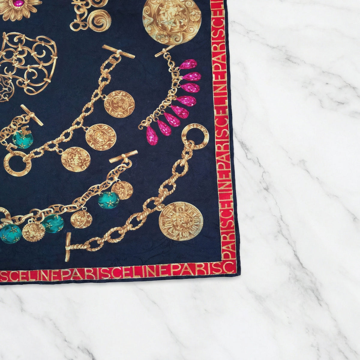 Bandana Céline Vintage Motif Joaillerie