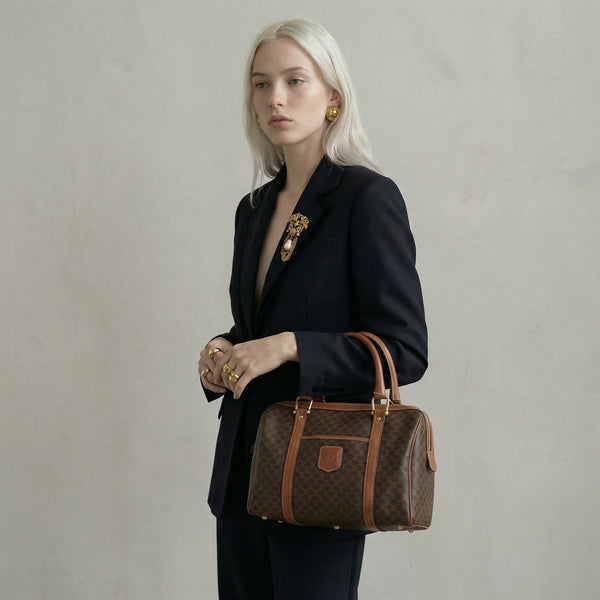 Sac Boston Céline vintage en toile Macadam