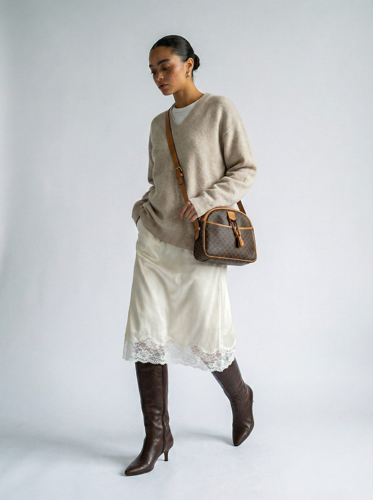 Céline Vintage Crossbody Toile Macadam