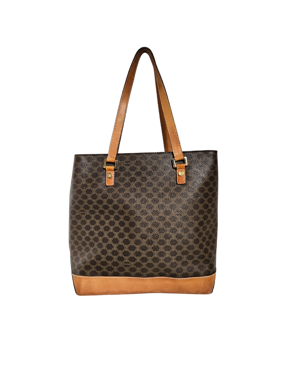 バッグ CELINE C MACADAM SUEDE TOTE HAND BAG VINTAGE CELINE C Macadam Monogram Blue Embossed Suede Beige