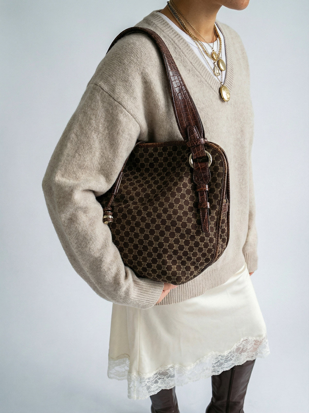 Sac Céline Toile Jacquard Monogramme Triomphe