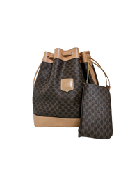 Celine Vintage Macadam Coated Canvas Bucket Bag with Wallet