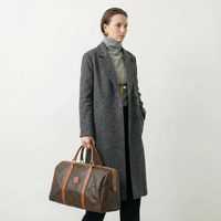 Sac de voyage Céline Boston Macadam vintage en toile enduite et cuir caramel