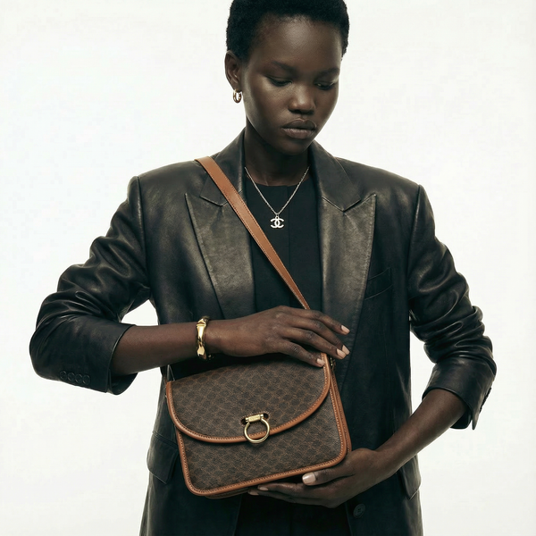 Sac Crossbody Céline Vintage Macadam en Toile Enduite