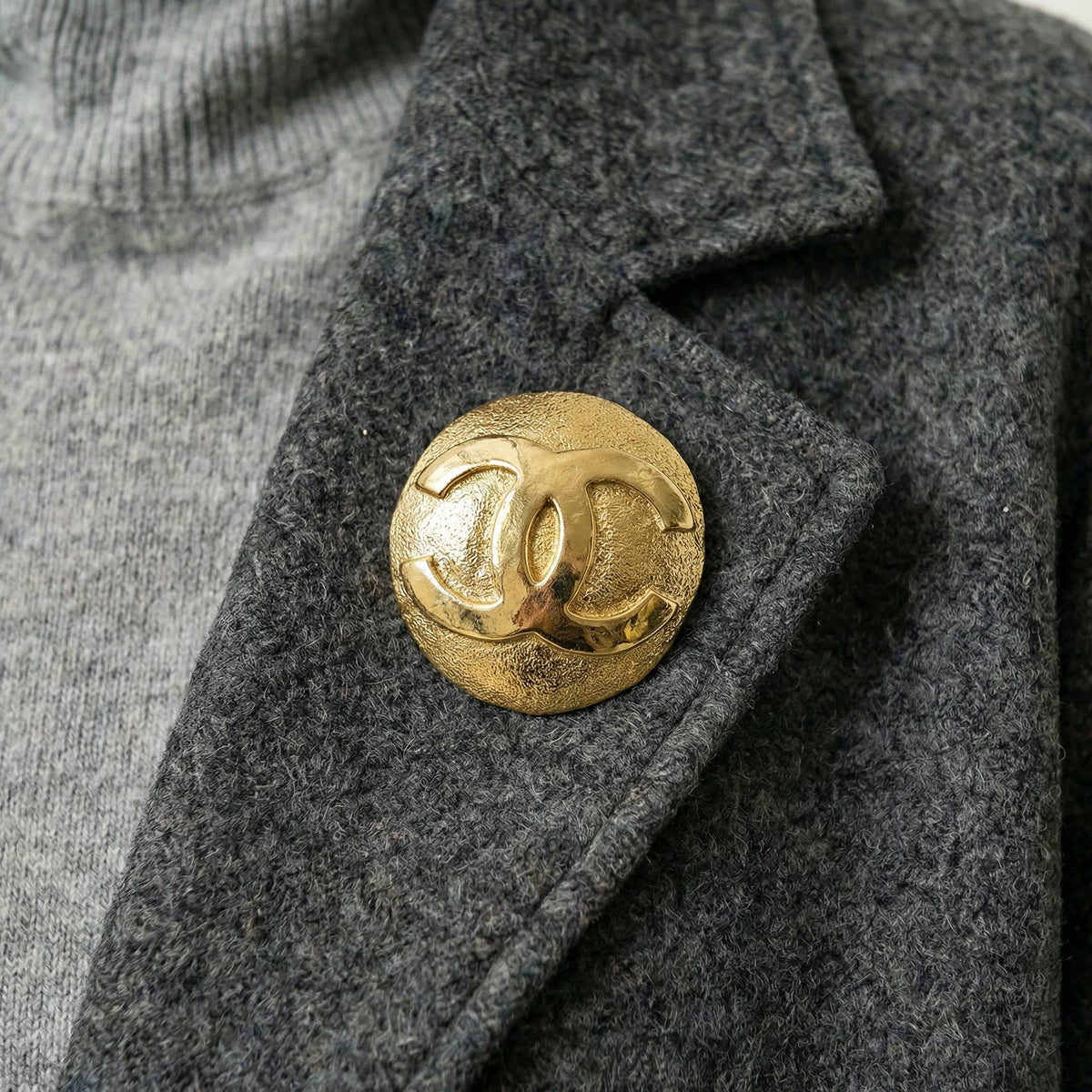 Vintage Chanel Gold CC Logo Brooch